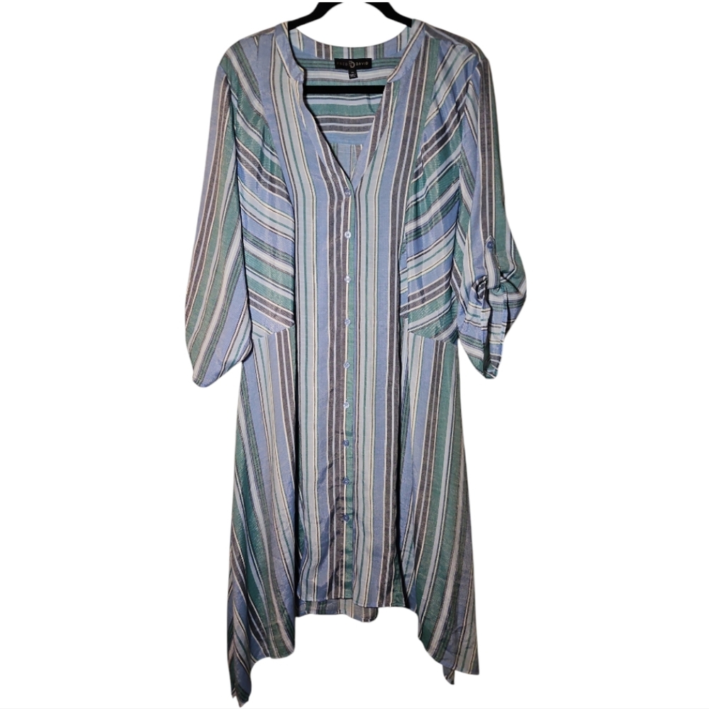 Fred David Stripped Dress Size 1X